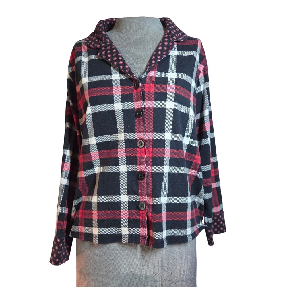 Vera Bradley Cotton Button Down Lounge Top Size Medium